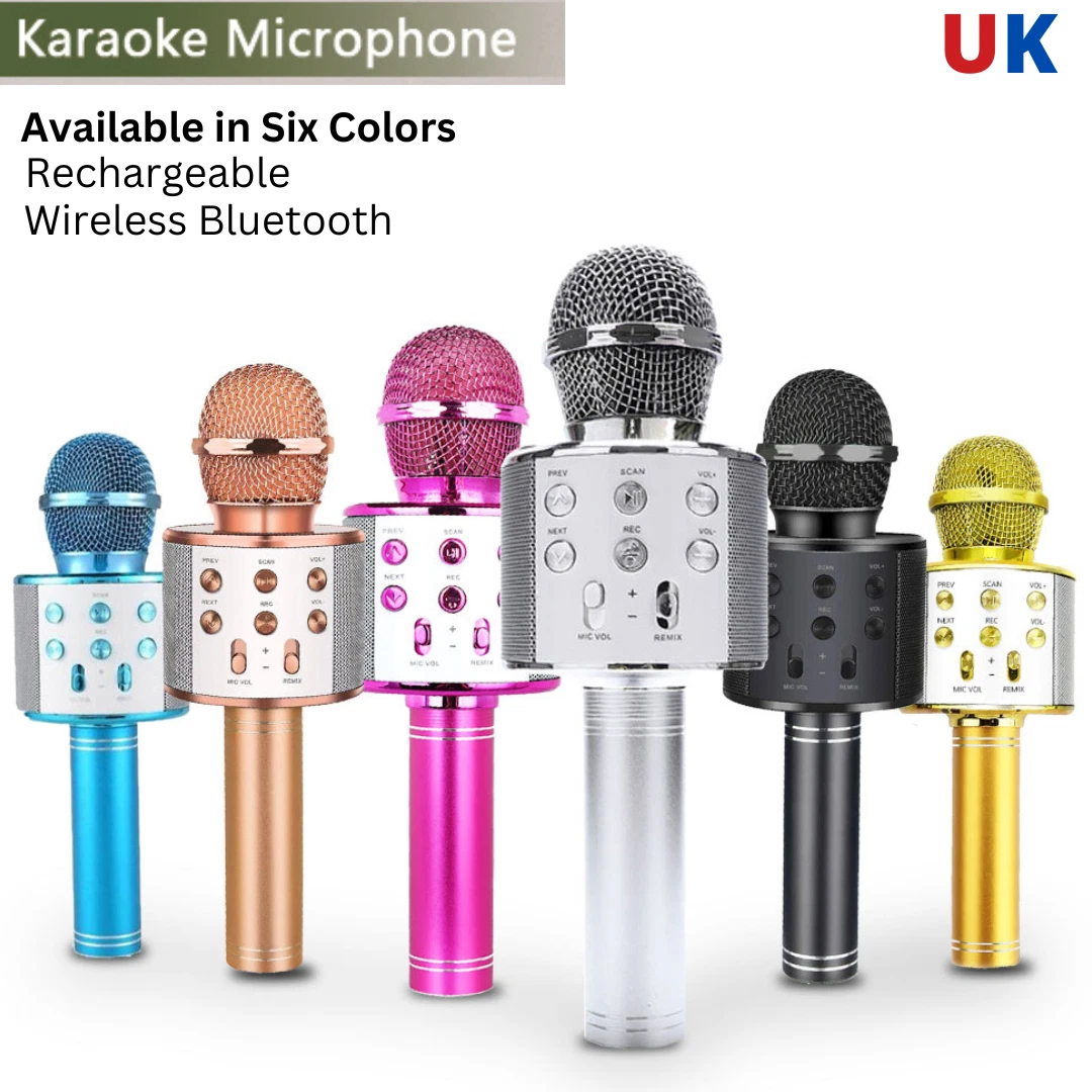 Karaoke Microphone Kids Wireless Bluetooth Speaker Handheld Mic USB Player  - UK