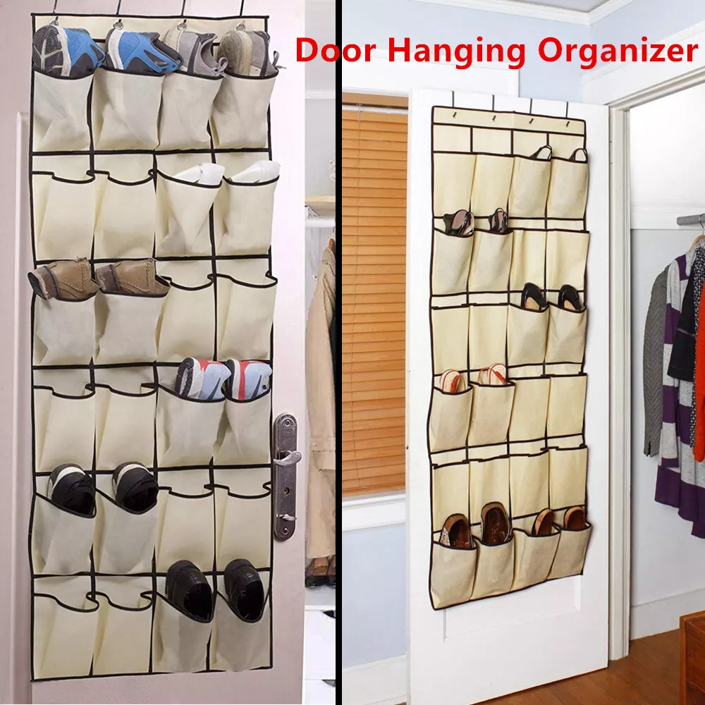 24 Pockets Shoes Organizer Rack Hanging Organizers Space Saver