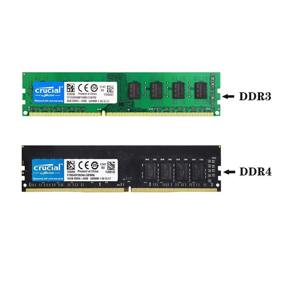 Crucial DDR3 DDR4 8GB 4GB 16GB 1333 1600MHz Ram Desktop Memory 2666 3200MHZ DIMM - Image 2 of 4