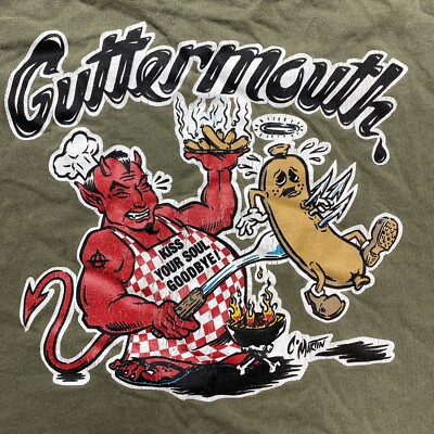 90s Vintage Guttermouth Punk NOFX Rare T Shirt Adult Size XL Made