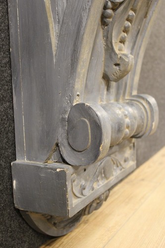 Console da parete mobile francese in legno scolpito e laccato stile antico 900 - Foto 12 di 12