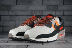 NIKE Air MAX 90 3M CZ2975-00 sneakers US8.5 Light Bone Black Total Orange |  eBay