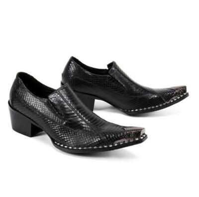 Mens Real Leather Business Pointy Toe Oxfords Crocodile Pattern Shoes Casual
