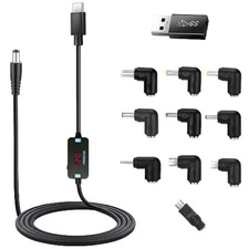 FARSENSE USB C to DC Adapter,Barrel PD Trigger Cable(3.3ft) with 10 Connector 