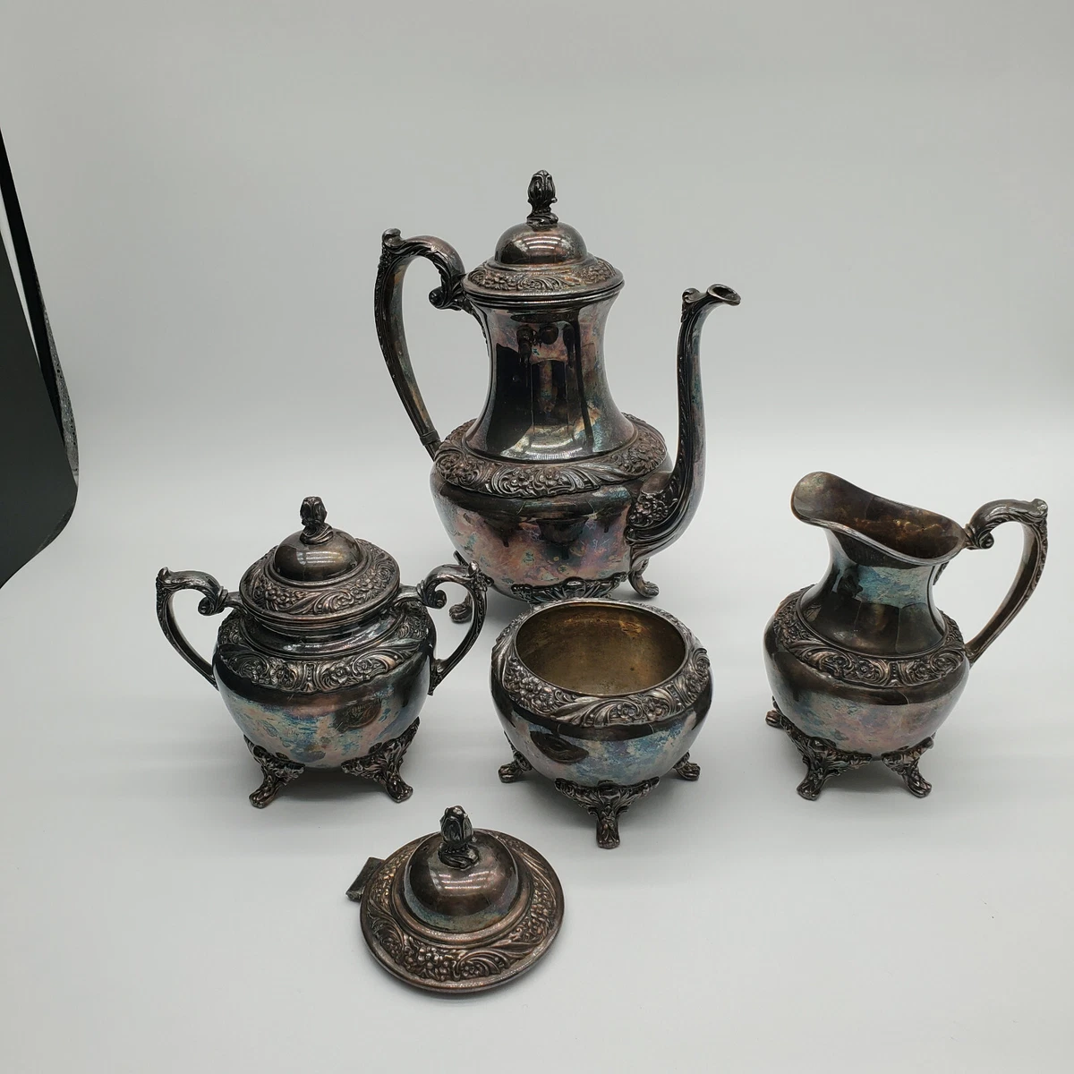 1847 Rogers Bros Antique US Silver-Plated Teapots, Coffee Pots