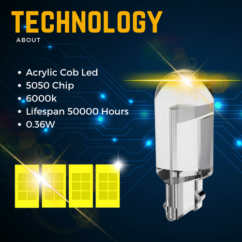 10 pièces 501 T10 ampoules de voiture led mise à niveau lumineuse xénon blanc W5w ampoule latérale 12v - Photo 8 sur 14