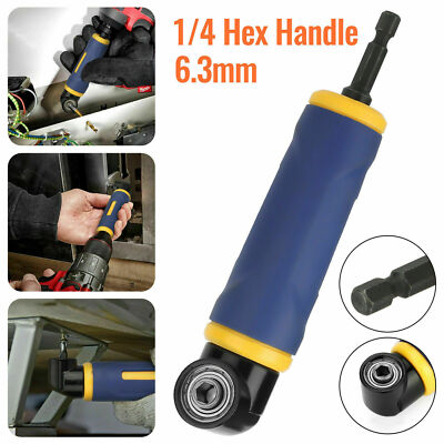 Dewalt Right Angle Drill Attachment 105 Degree Angle Driver Drilling Shank 1/4 Hex Drill Bit Socket Holder Drill Extension Shank Screwdriver Magnetic Adaptor Sleeve 3 90 Drill Bit Adapter