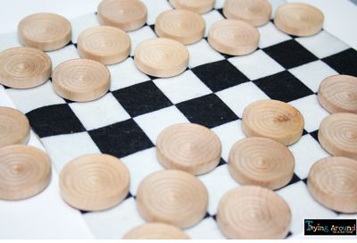 25, 50 or 100 Count Checkers Unfinished Wood Stackable Checker Pieces ...