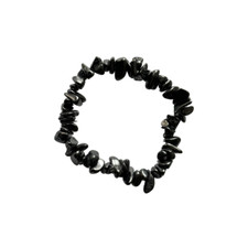 Shungite Bracelet EMF Protection Tumbled Chip Beads Stretch Healing Jewelry