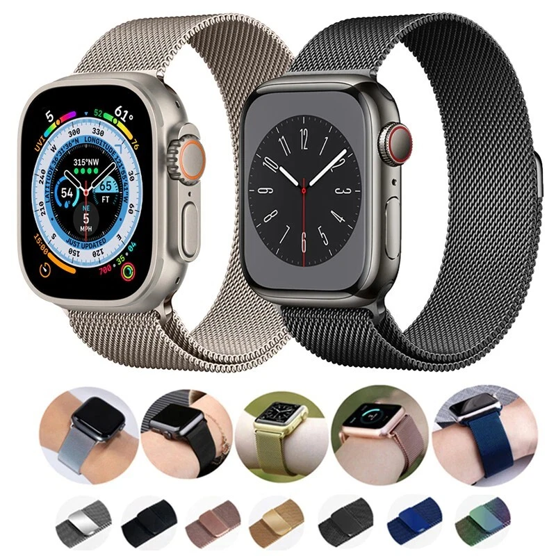 Pulsera de acero inoxidable para apple watch, banda de 45mm, 44mm