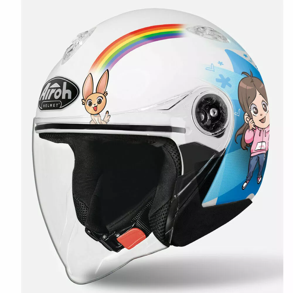 Casque Enfant Petite Fille Moto Airoh MR JET Voleurs Contre Te