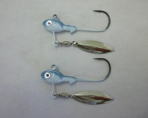 2 - 1/4 oz. - Underspin Jigs  Color: BLUE HERRING