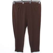 Susan Graver QVC Plus Dark Brown Every Day Liquid Knit Straight Leg Pants 2X
