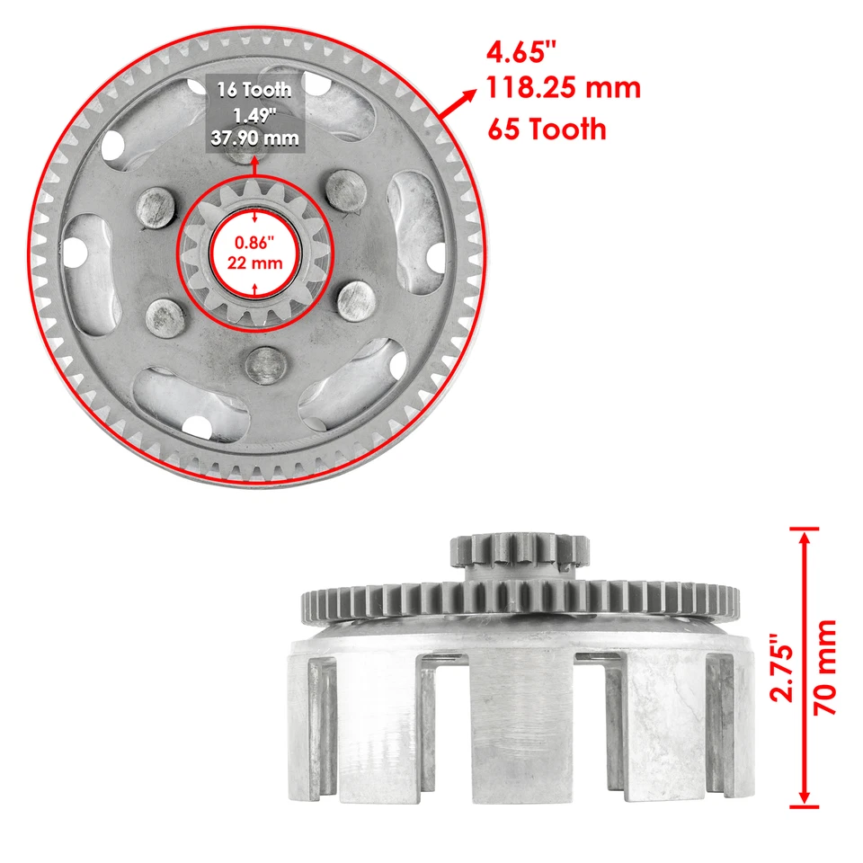 Clutch Friction Plate Boss Hub Gear For Yamaha YZ85 2002 - 2020 / YZ65 2018-2020 - Image 2 of 3