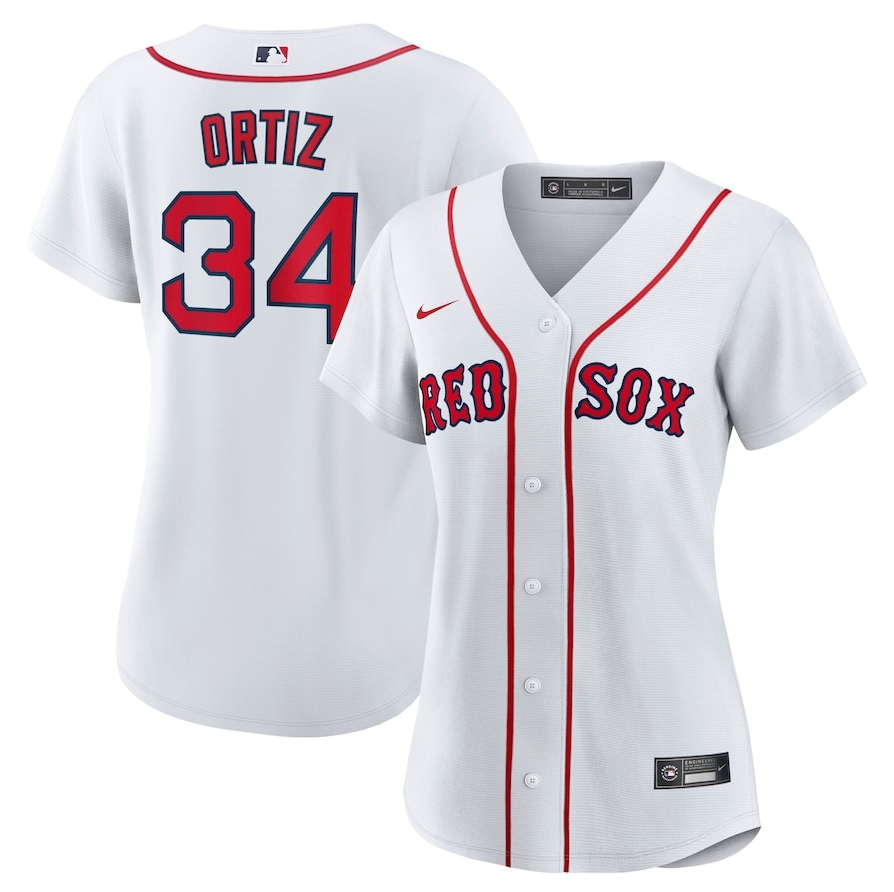Women's Boston Red Sox #34 David Ortiz White Home Replica Jersey