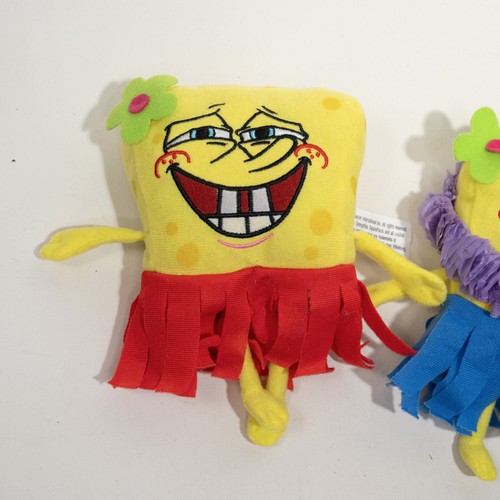 2x SpongeBob SquarePants Hula Skirt Plush Soft Toys 20cm 2004 - Good Condition! - Picture 2 of 8
