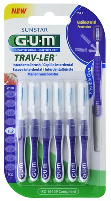 2x GUM TRAV-LER  Interdentalbürste 1,2mm lila - 2x6 St. Zahnzwischenraumbürsten