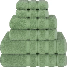 American Soft Linen Luxury 6 Piece Towel Set, 2 Bath Towels 2 Hand Towel 2 Washc