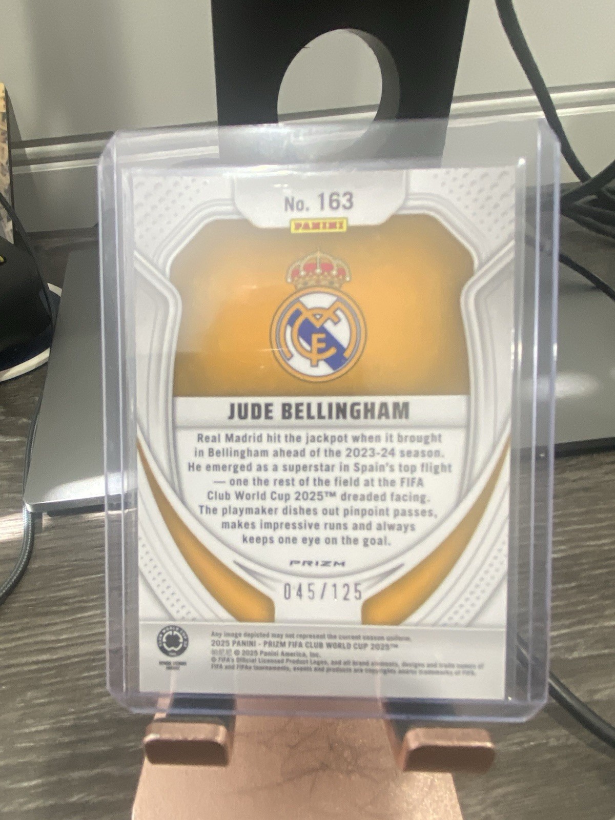 Jude Bellingham 2025 Panini Prizm FIFA Club World Cup Purple Prizm 45/125 Madrid view 4