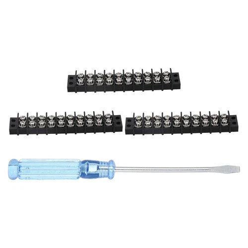 10 Circuits Screw Terminal Blocks, 300V 20A 9.5mm Pitch 10 Positions, Pack of 3