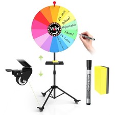 24-Inch Prize Wheel with Lockable Wheels, 24", Red With Additional Colors