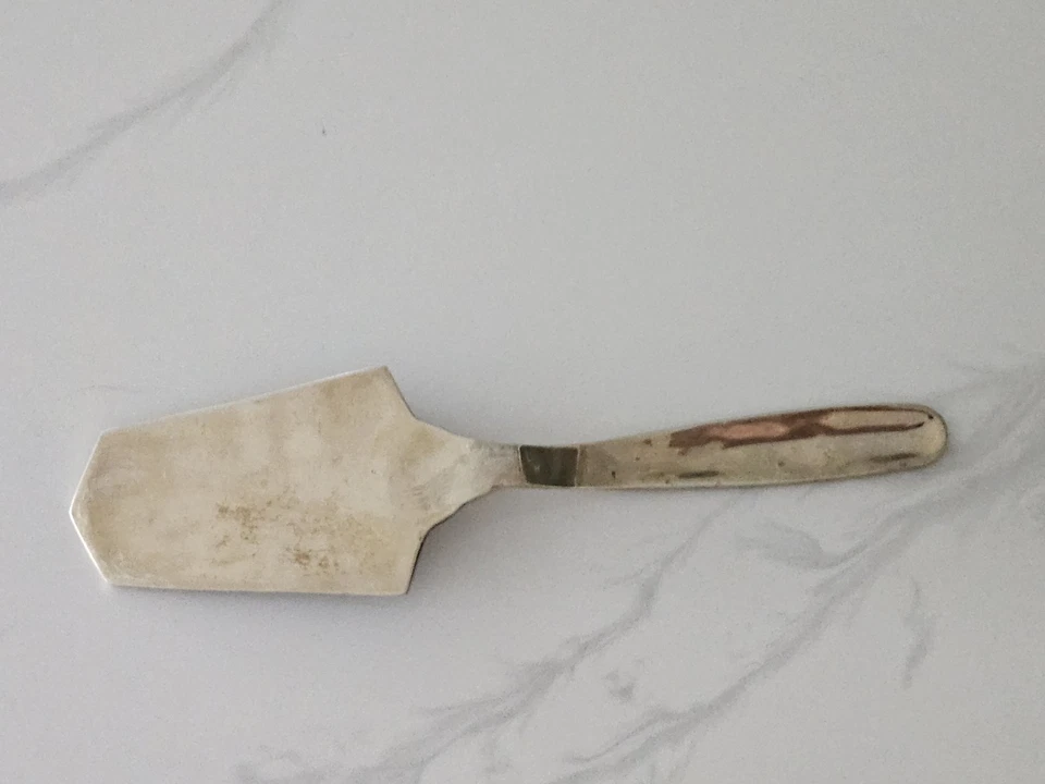 Servidor de Pasteles de Plata Alpaca México De Colección - Incrustación de Concha de Abulón - Mediados de Siglo Foto 4 de 4