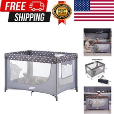 Compact Pack and Play - Portable Crib for Baby, Lightweight Foldable Travel P...