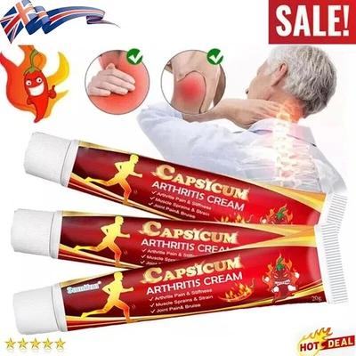 AS SHOW 3x Sumifun Capsicum Arthritis Cream 20g Hot Rheumatoid Joint Knee Pain Relief UK