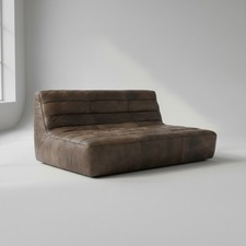 Timothy Oulton Brown Antique Tobacco Shabby Three Seater Modular Sofa