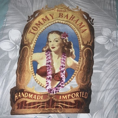 ROYAL TOMMY BAHAMA ''Smoke 'Em If You Got ''Em'' Hula Lei Lady SHIRT XL Vintage