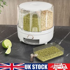 Rotatable Food Sealed Storage Container Grain Box Cereal Dispenser Rice Tank ~
