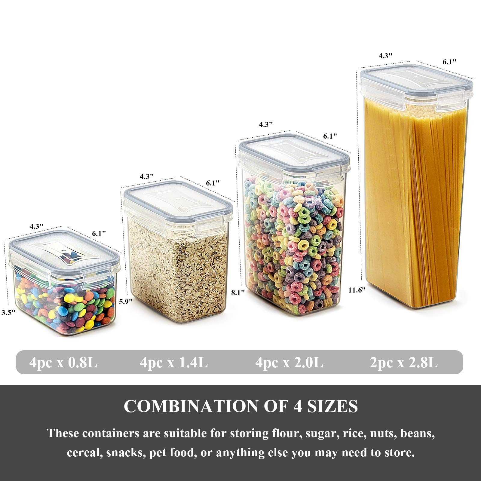 Airtight Food Storage Containers with Lids, 14PC Plastic Containers Storage Set