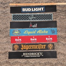 Lot Of 7 Rubber Spill Bar Mat Runners Jägermeister Bud Light Don Julio Hendricks