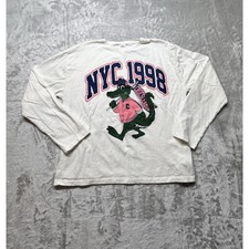 Zara  NYC 1998 Crocodile Graphic Long Sleeve T-Shirt Cream Size 13-14 164cm