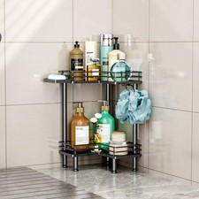 Corner Shower Caddy Standing - 2 Tier Shower Organizer Corner with Soap Holde...