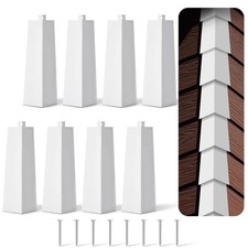Therwen 8 Pcs Aluminum Siding Corners 8 Inch Outside White Corner Caps...