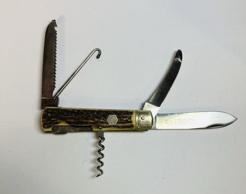 PUMA Germany rare 959 UNIVERSALLADGMESSER knife, stag, made in 03/1965