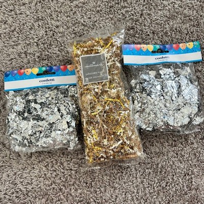 Hallmark Gold Silver Confetti Shredded Paper Party Celebration Decoration