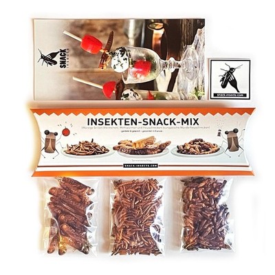 Insekten Snack Mix von ''  geröstete & gewürzte Grillen, Heuschecken & Mehlwü...