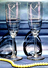 Personalised Champagne Glasses Set of 2 Personalised Engagement Gift Flutes