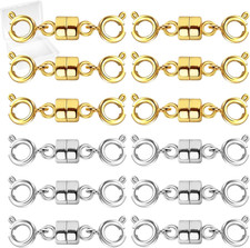 Double Magnetic Necklace Clasps and Closures, Necklace Extenders for Women, 14K