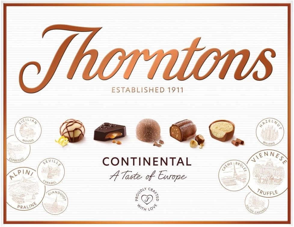 Thorntons Continental, Mother's Day Chocolate Gift, Unique Flavours Milk, White