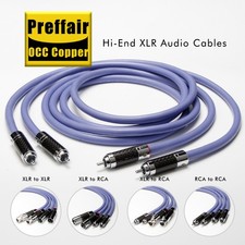 Pair Preffair HFI 2Core OCC Copper XLR/RCA Audio Cable Carbon Fiber Plug DIY