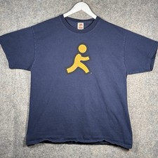 Vintage AOL 9.0 Computer Software Tech Promo Graphic T Shirt Mens Size XL 22x28