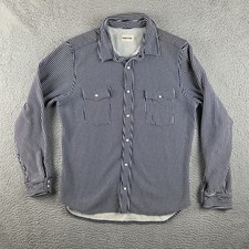 Taylor Stitch Mens Shirt Striped French Terry Western Snaps Sz 42 Long Sleeve