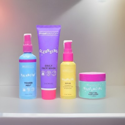 Global Beauty Care 4PC Skincare Set Cleanser Toner Serum Moisturizer Ceramides