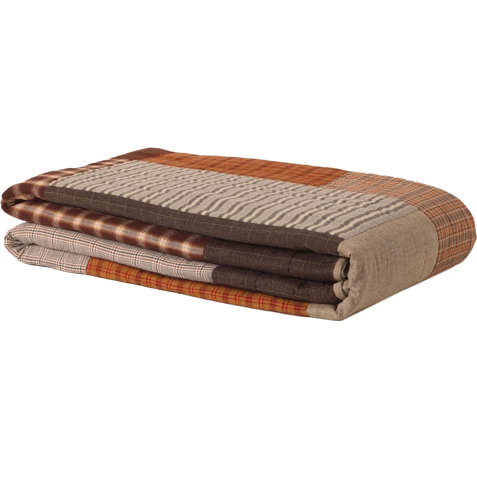 Rustic California King Quilt Grey Patchwork Rory Cotton Bedroom Decor VHC Brands - Image 4 of 4