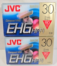 JVC TC-30 EHG Hi-Fi Compact VHS-C Video Cassette Tape 2-Pack   Sealed New   90 M