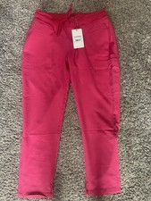 Mandala Women's Slim Scrub Pants Hot Pink M Solid Medical Uniform