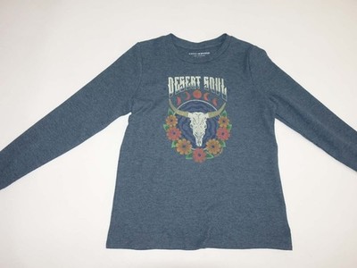 Lucky Brand Men's Desert Soul T-Shirt Medium Long Sleeves Blue Crewneck M